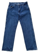 VTG Rustler Men’s Blue High Rise Loose Cotton Thick Solid Jeans Size W34 L32