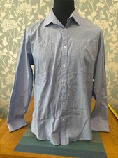 Taylor Wright Casual Men's Shirt Adult 17" Collar XL Blue Long Sleeve Blue  (L4)