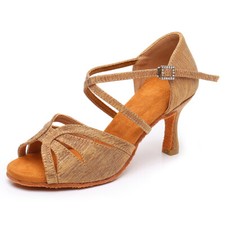 Women Ballroom Latin Dance Shoes Ladies Salsa Tango Shoes 7cm Heel Indoor Dance