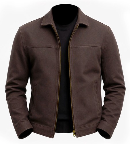 Men brown cotton - men's, zipper