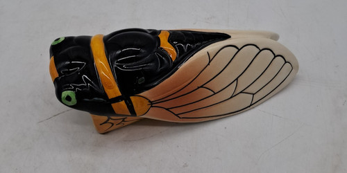 Vintage french majolica cicada - vintage,