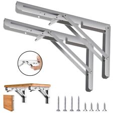 8"-20" Wall Mounted Hinged Bracket Folding Table Shelf Worktop Steel Support UK