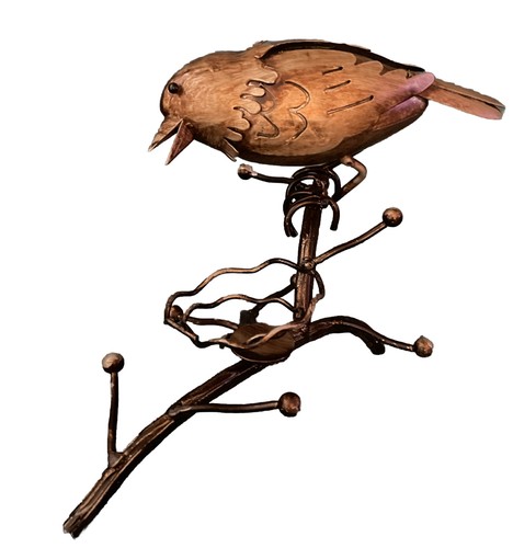 Handcrafted metal art bird - handcrafted, on