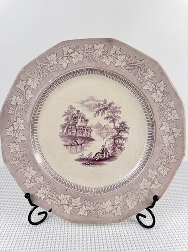 Antique transferware platter - antique, j
