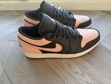 Nike Air Jordan 1 Low Black & Crimson Close To New Condition Uk Size 12