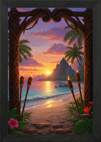 Tropical beach sunset - sunset, with