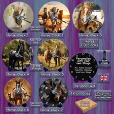 Horse ponies CD clock add text