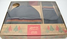 Mantaray by Debenhams Winter Christmas Hat & Gloves Set in Grey & Orange NEW