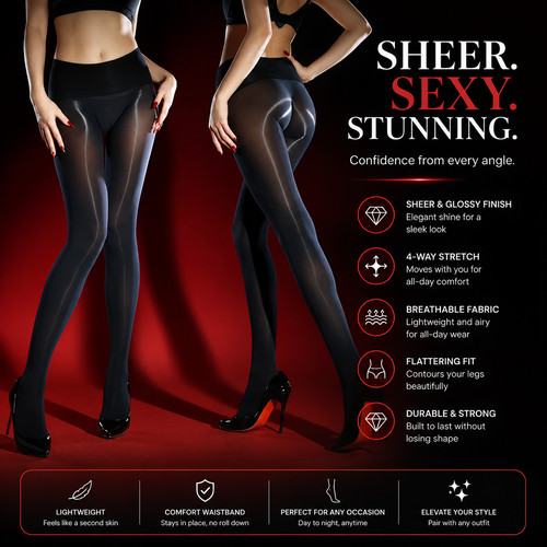 Oil shiny tights - shiny,