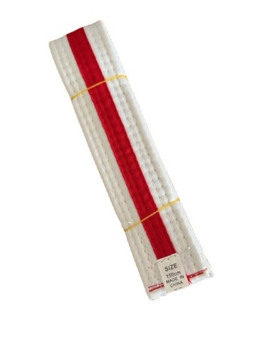 White belt with red - belt, stripe