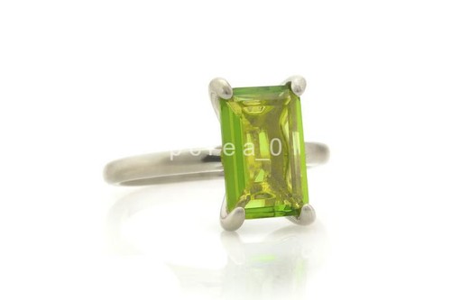 Rectangular ring peridot - rectangular, ring,