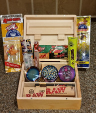 RAW & Juicy Jay Smokers Kit- Smoking Gift Set ,Wooden Storage Box,smoking box