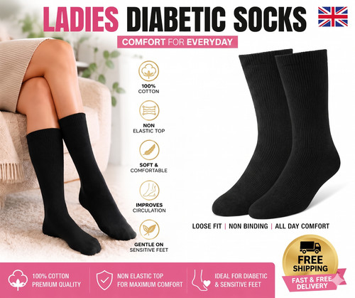 Ladies diabetic socks - diabetic, loose