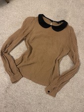 Topshop Camel Polka Dot Sheer