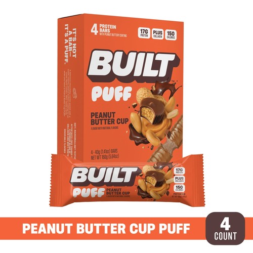 Built puff protein bar peanut - built,