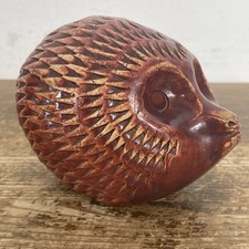 Vintage Brutalist Hedgehog Figurine Pottery Ceramic