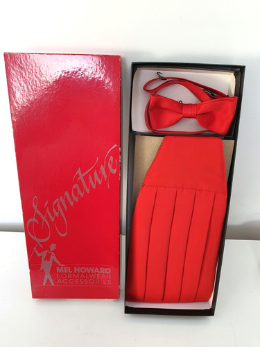 Men red satin cumber - men’s, cumber-band