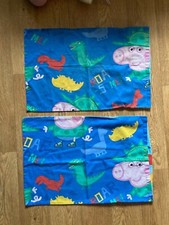 toddler bed sizePAIR GEORGE PIG DINO BLUE PEPPA pillowcase Character pillow case