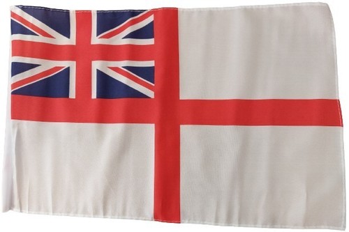 White ensign flag - ensign, 18"x12"
