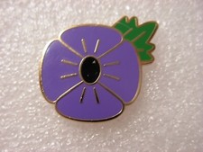 Purple flower with leaf - , pin