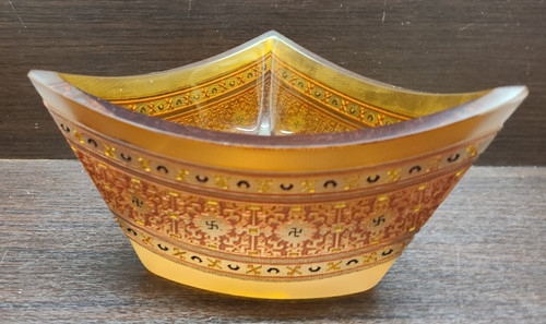 Candy bowl from amber glass