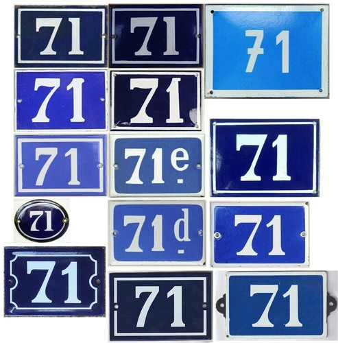 Old blue french house number - blue,