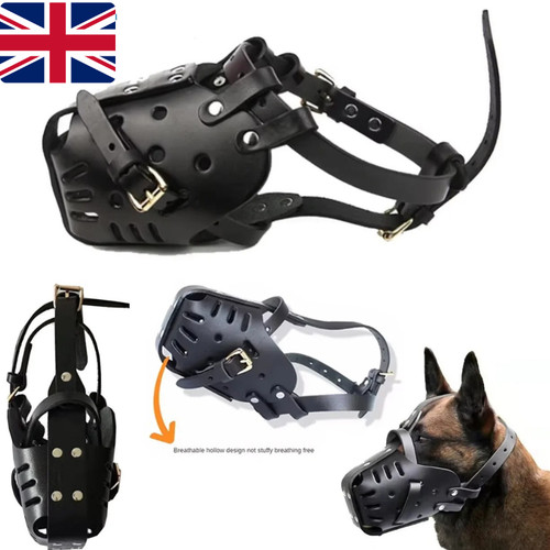 Leather dog basket muzzle - dog,