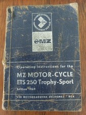 MZ ETS 250 Trophy-Sport Operating Instructions & Riding Manual 1969