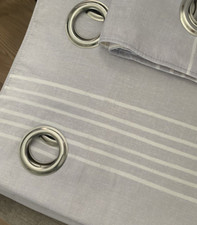 NEXT Pale Mauve /Lilac / Stripe Lined Eyelet Cotton Rich Curtains W135 x 137cm D