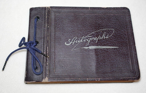 Antique autograph book 1930s - book,