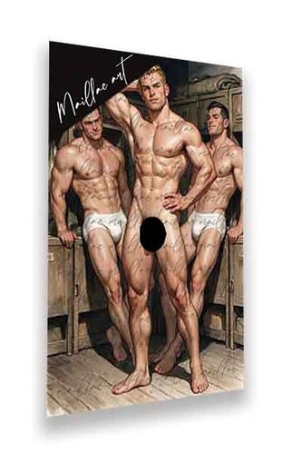 Muscular athletes naked a - naked, in