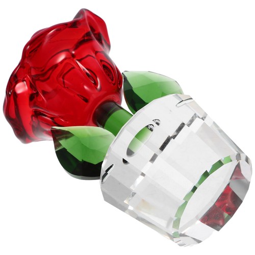 Crystal rose flower ornament - crystal,