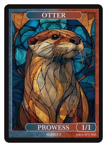 Otter stained glass token - otter,