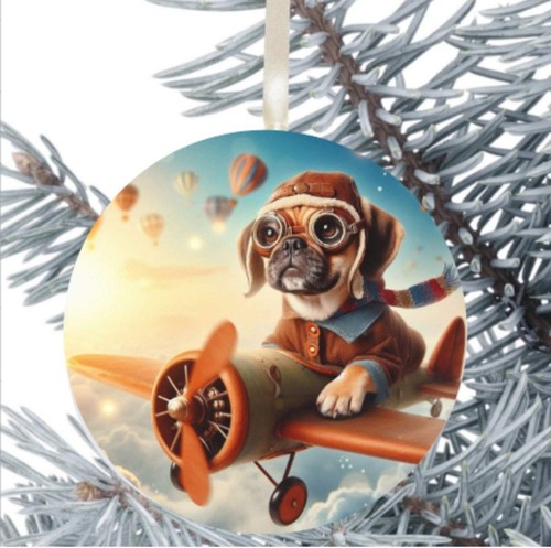 Samoyed dog hanging bauble - dog,