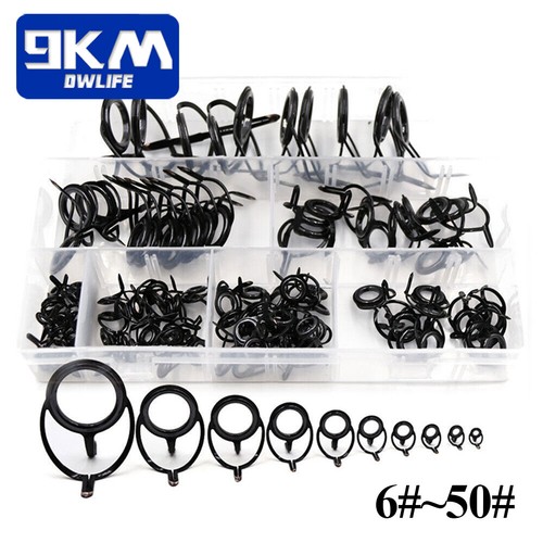 Black fishing rod guides - rod,