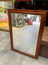 Solid Natural Brown Pine Framed Wall Hanging Mirror 62 x 88 cm