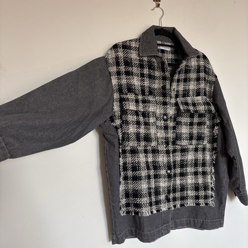 Checked shirt denim mix - shirt/denim, zara
