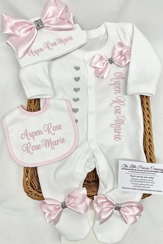 Newborn baby sleepsuit hat bib - newborn,