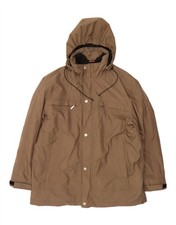 KLEPPER Mens Hooded Windbreaker Jacket UK 42 XL Beige Polyamide DB87