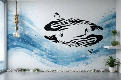 Koi carp fish vinyl wall - fish,