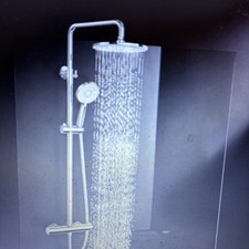 Rainsworth Thermostatic Shower Mixer Set Chrome, 25Cm round Overhead shower 