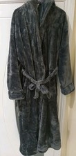M&S Rosie Fleece Hooded Dressing Gown SIZE M MEDIUM CHARCOAL