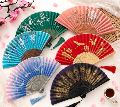 Folding hand fan bamboo - fan,