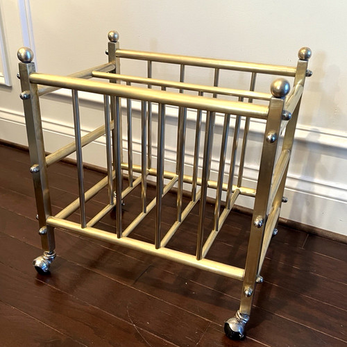 Vintage brass magazine - vintage, rack