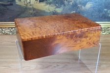 Burr Walnut Wooden Cigar Jewellery Trinket Box Unusual Shape