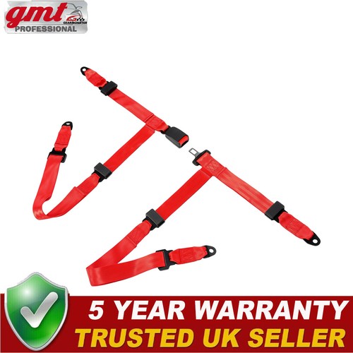 Point red seat belt - red, racing