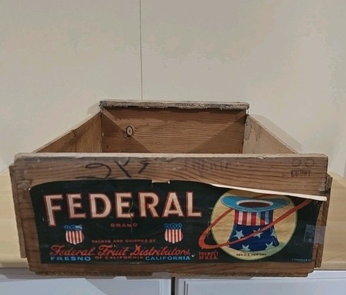 Vintage federal fruit crate - vintage,