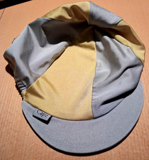 CapZ Riding Hat Silk - silver and yellow, one size, VG condition