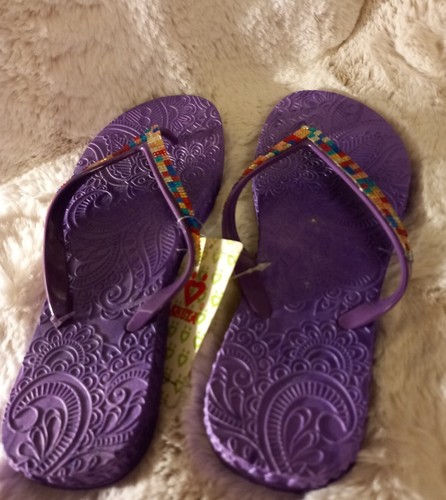 Purple ladies flip flops - purple,