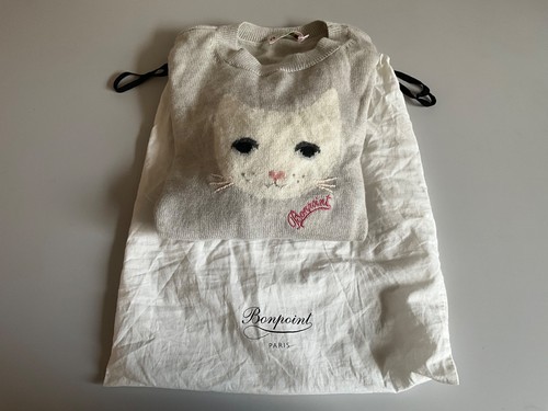 Bonpoint girls grey cat - cat, jumper
